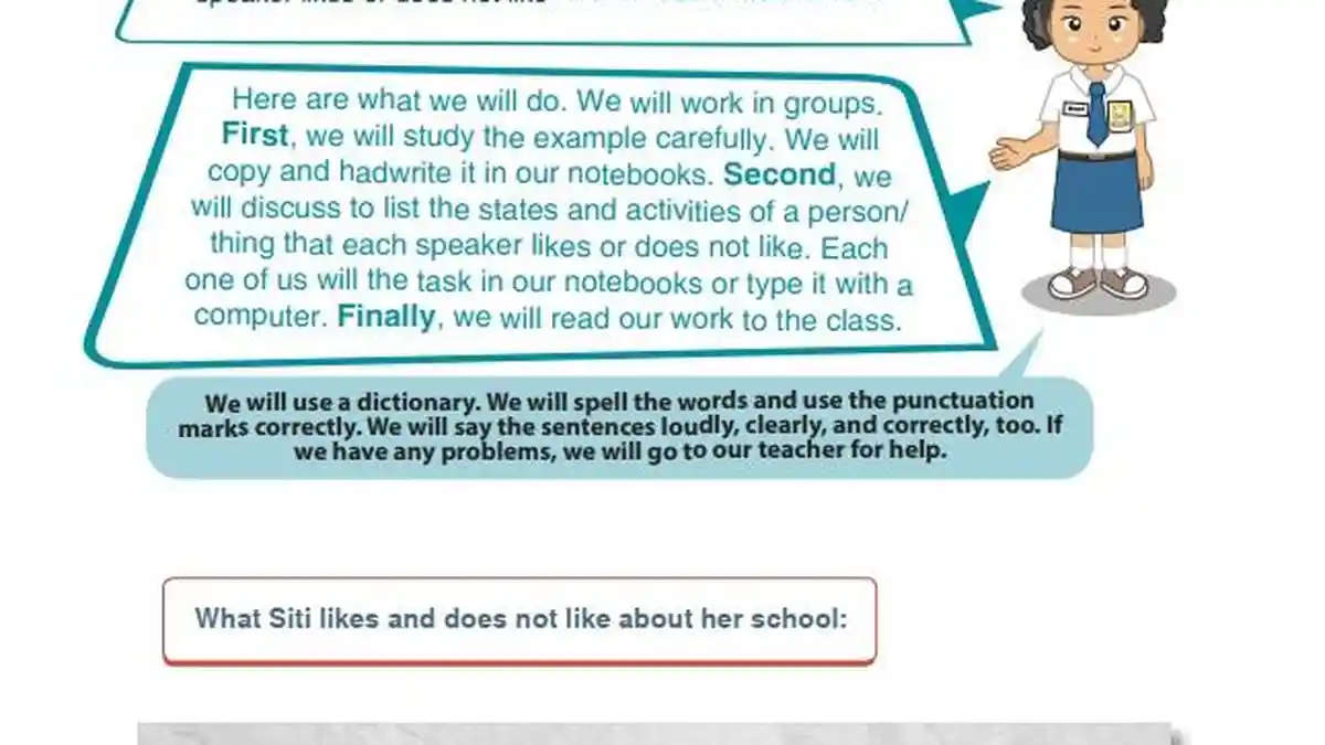 Kunci Jawaban Bahasa Inggris Kelas 7 Halaman 165 Collecting Information: Things We Like and Dislike