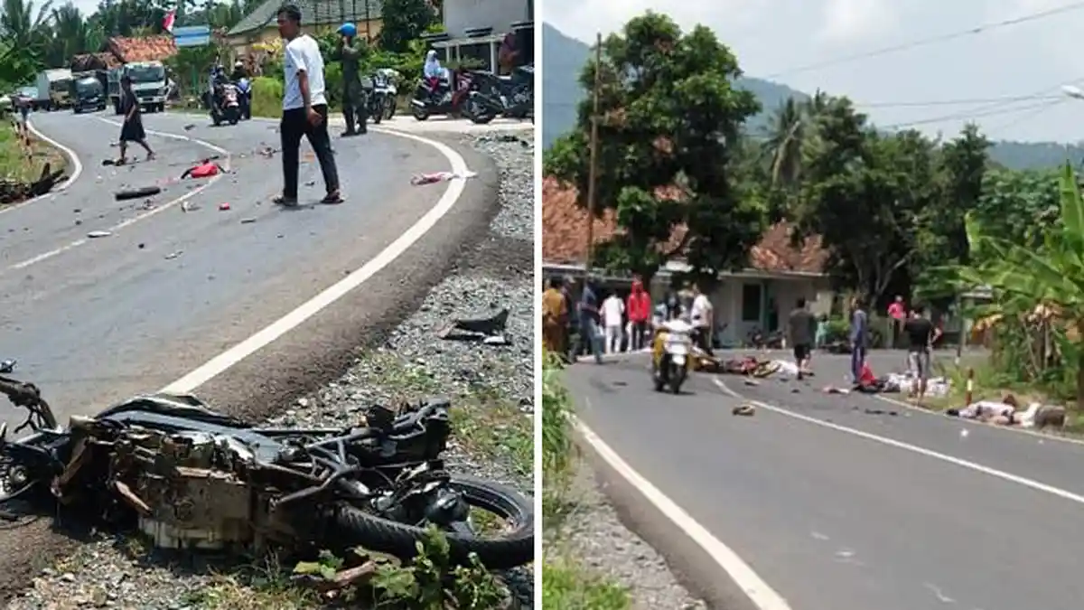 Kecelakaan Maut, Dua Pelajar Tewas Mengenaskan, Bawa Motor dengan Cepat hingga Menabrak Truk Tangki