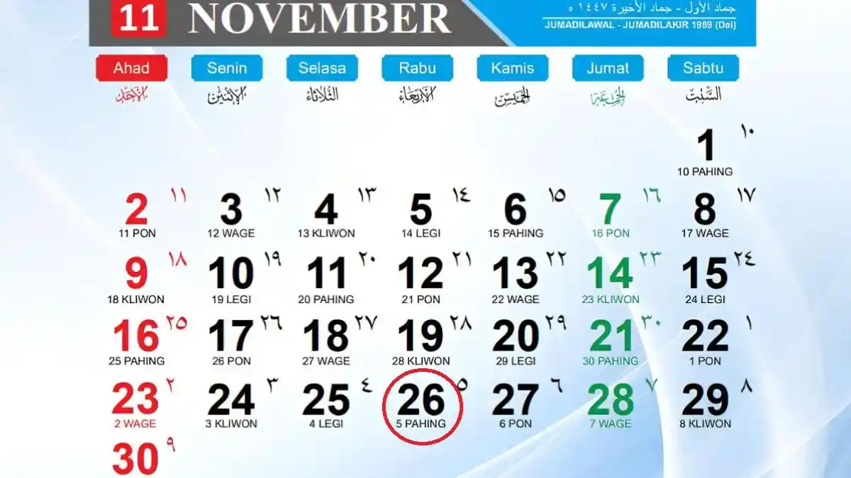 Tanggal 26 November 2025 Memperingati Hari Apa? Ada 3 Peringatan Penting