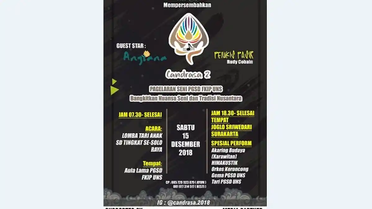 HIMA PGSD FKIP UNS Solo Akan Gelar Candrasa 2 pada 15 Desember 2018, Ini Agendanya