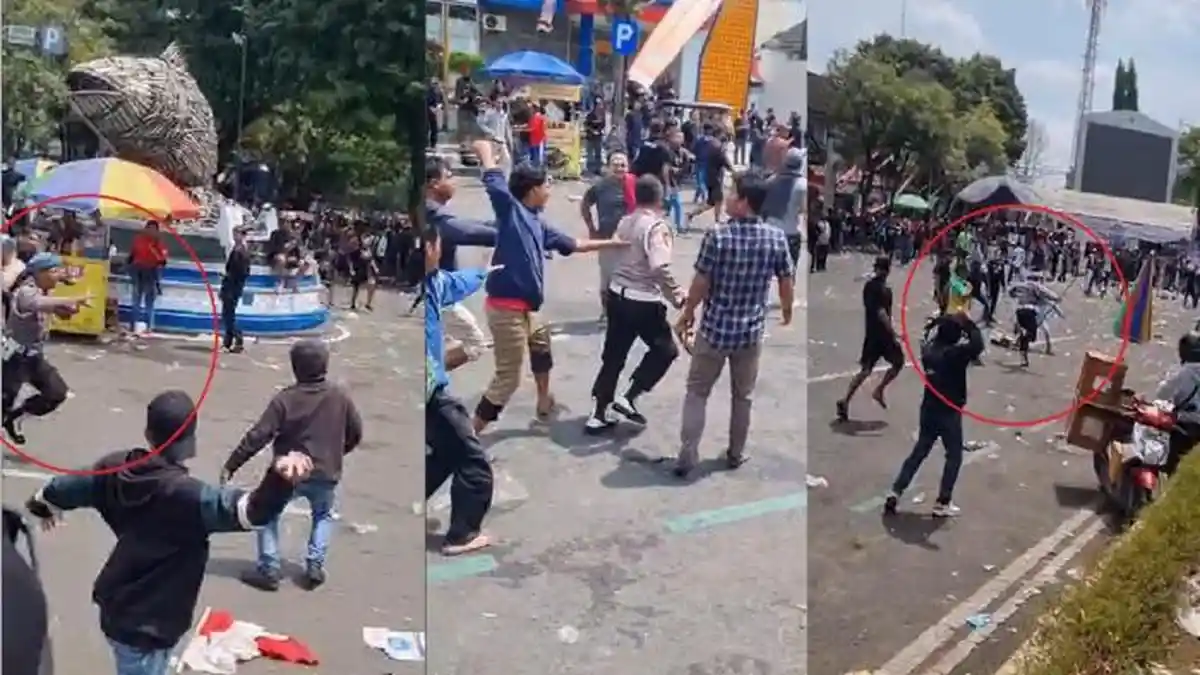 PATI MENCEKAM, Polisi Lari Tunggang Langgang Dikejar Demonstran, Bupati Sudewo Dilempari