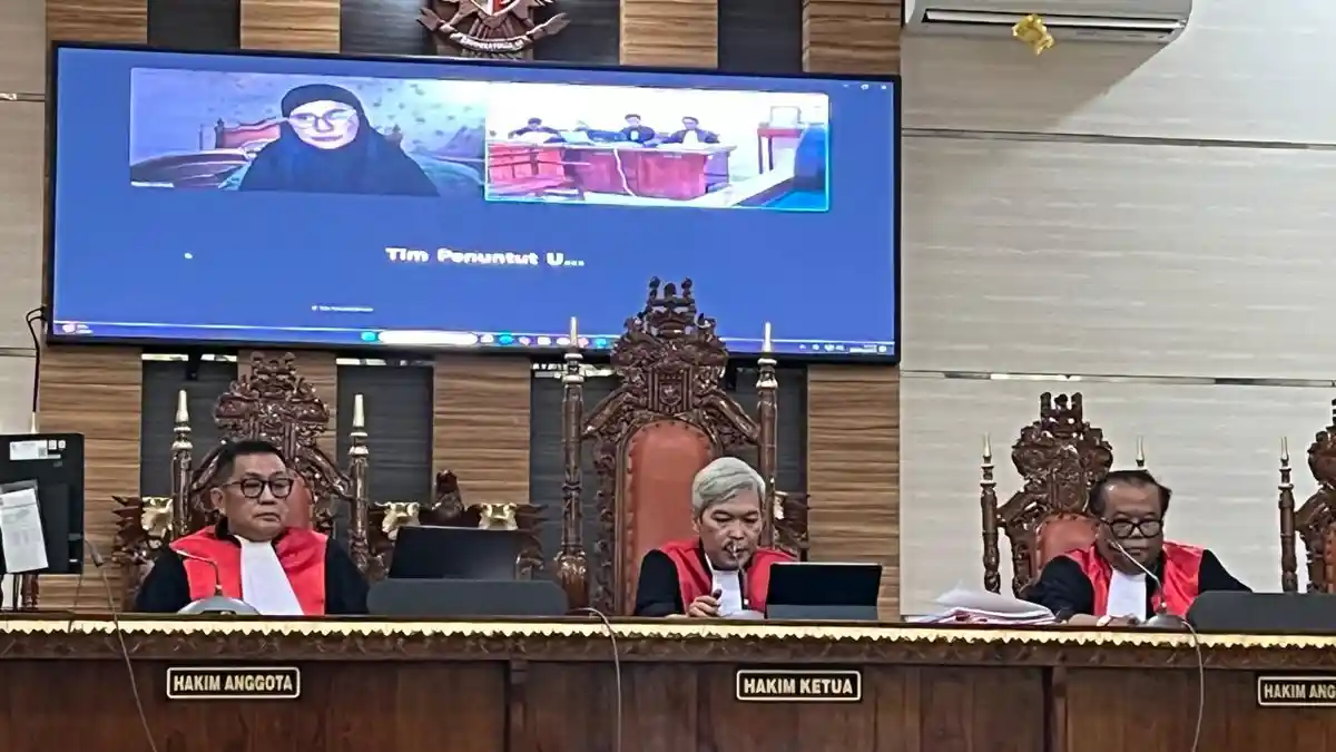 Hadiri Sidang Korupsi SPAM Pesawaran via Daring, Nanda Minta Maaf - Tribunlampung.co.id