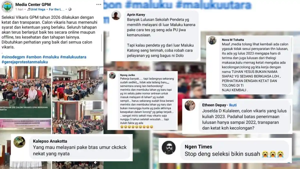 Seleksi Vikaris GPM 2026 Tuai Polemik di Medsos, Netizen Soroti Dugaan Ketidaksesuaian Syarat