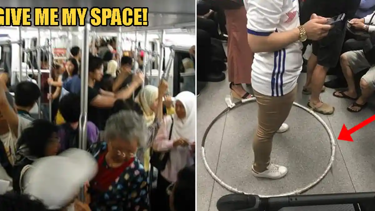 Risih Dekat Orang Asing di MRT, Wanita Ini Bawa Hula Hoop Jadi Pembatas saat Berdiri