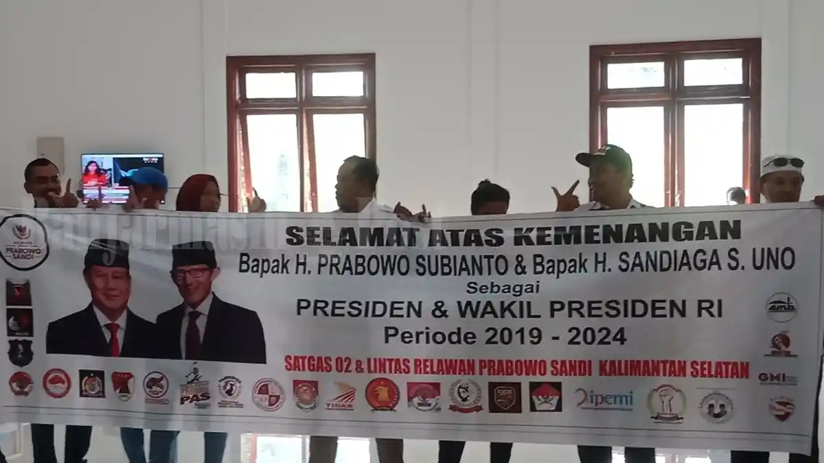 Relawan Prabowo-Sandi Kalsel Ikut Deklarasikan Kemenangan Pilpres 2019