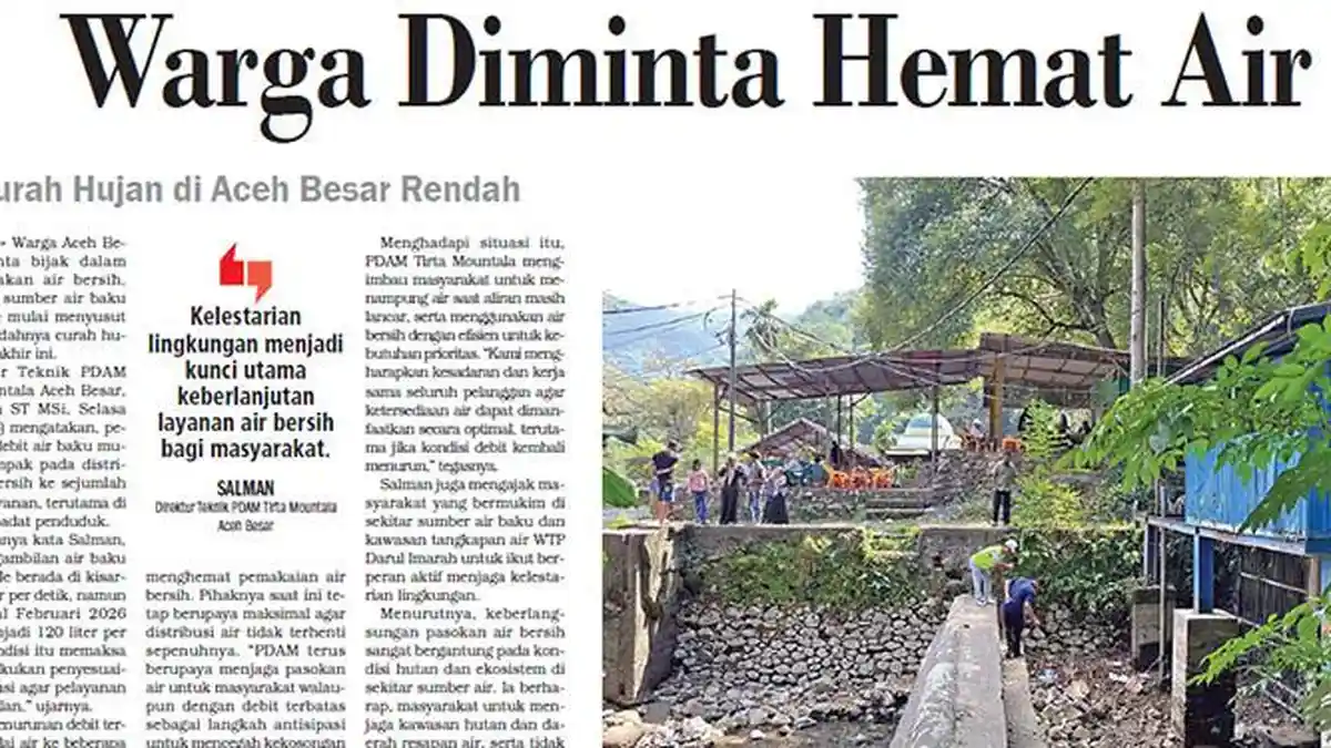 Curah Hujan di Aceh Besar Rendah, Warga Diminta Hemat Air