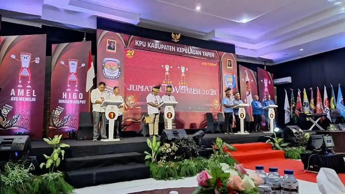 KPU Yapen Resmi Gelar Debat Publik Cabub Putaran Ke-2, Begini Pesan Zakeus Rumpedai