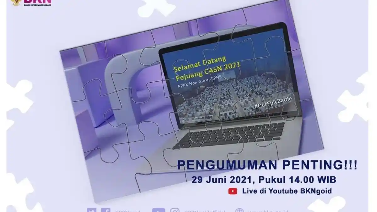 LINK Live Pengumuman CPNS dan PPPK 2021, Diumumkan Hari Ini Jam 14.00 WIB, Tonton di Sini