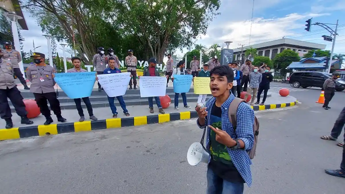 Puluhan Mahasiswa di Lhokseumawe Peringati 148 Tahun Perang Aceh dengan Belanda 