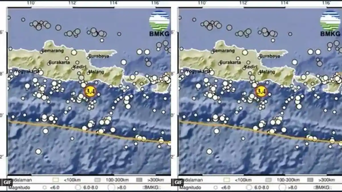 Informasi Gempa Hari ini Kamis 2 Maret, Magnitudo 3.4 di Malang, Jawa Timur