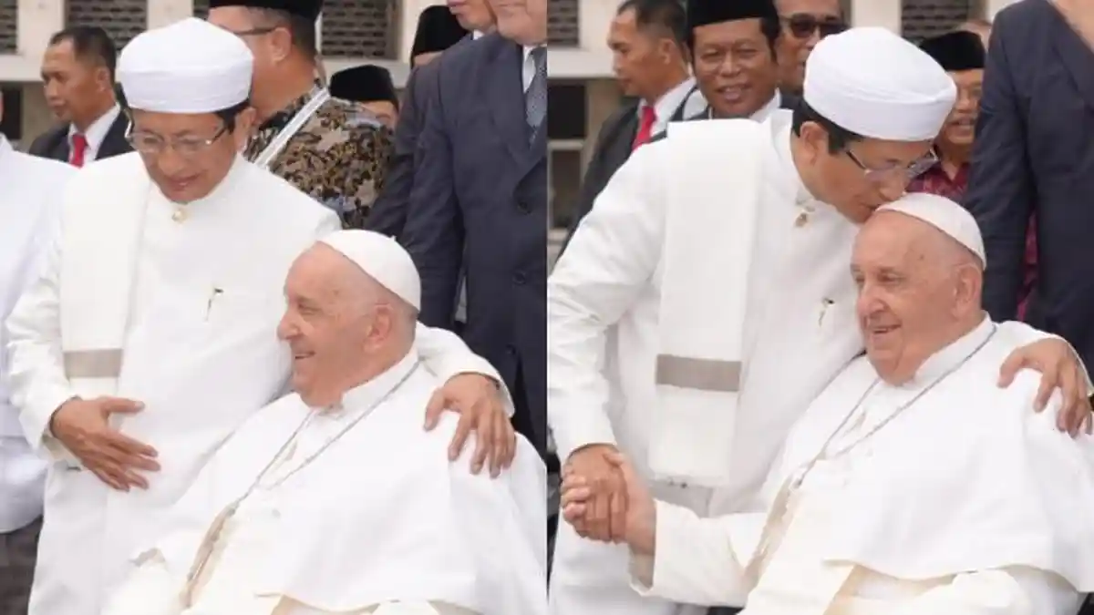 Doa Menag Nasaruddin Umar untuk Paus Fransiskus Sang Sahabat, Sempat Bertemu di Masjid Istiqlal