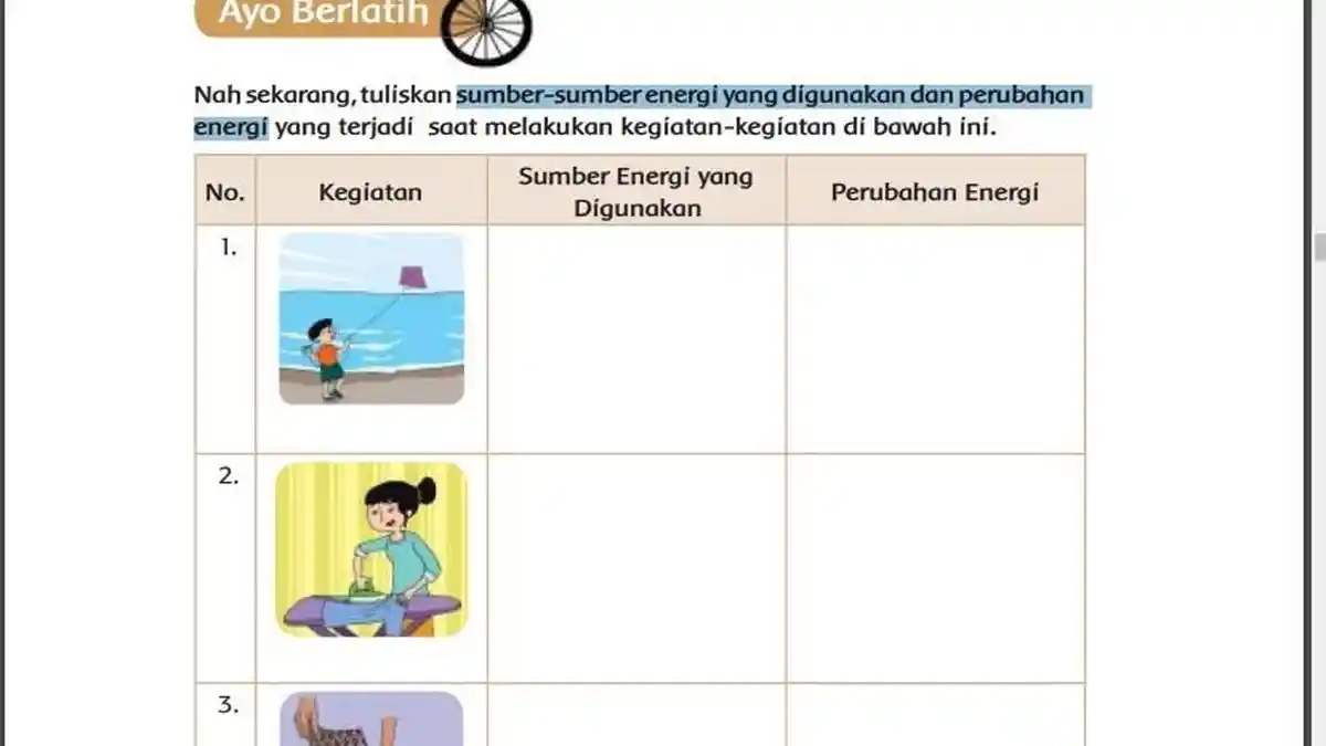 Kunci Jawaban Tema 9 Kelas 4 Halaman 50 Kurikulum 2013: Sumber Energi dan Perubahan Energi