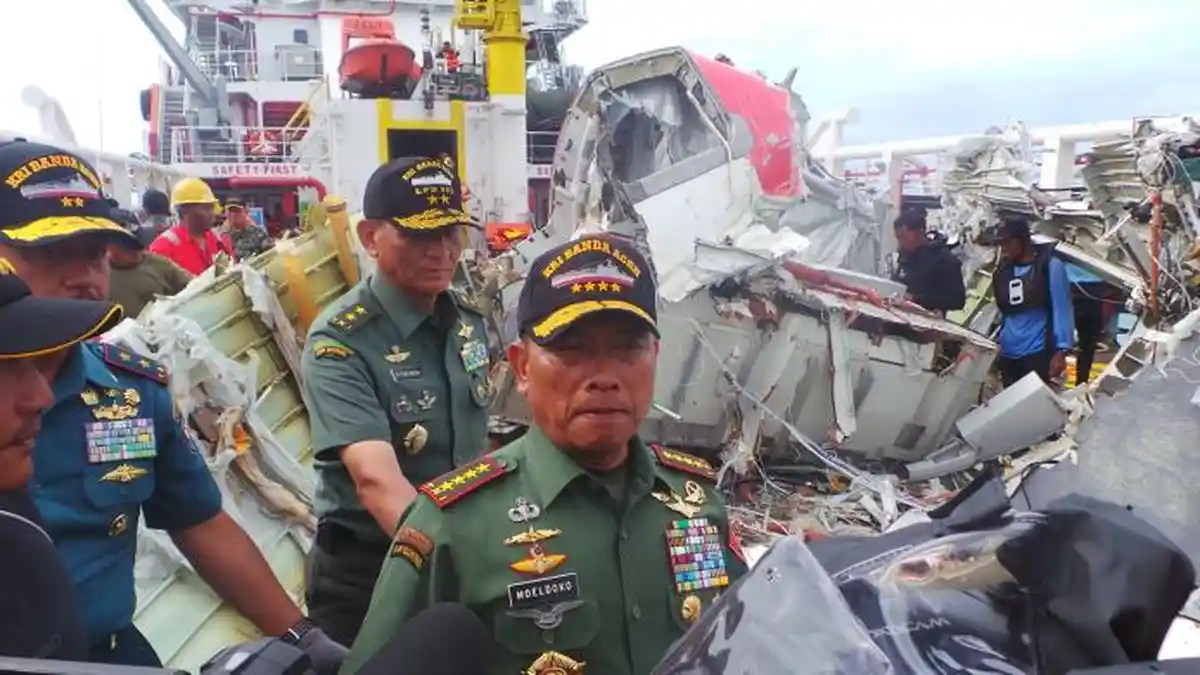 Panglima TNI dan Para Jenderal Merapat ke Lokasi Temuan Black Box