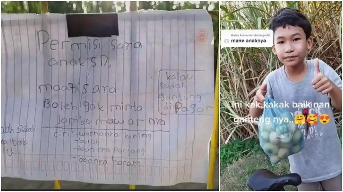 Viral Bocah SD Minta Buah Jambu ke Pemiliknya Menggunakan Surat, Aksi Bocah Tuai Pujian dari Netizen