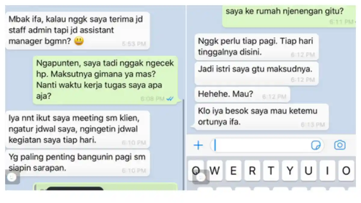 Isi WhatsApp Gadis Dilamar Bos saat Melamar Kerja Viral, Si Bos Malah Makin Semangat Ketemu Camer
