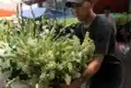 Penjual Bunga Lebaran di Pasar Pagi Rawamangun