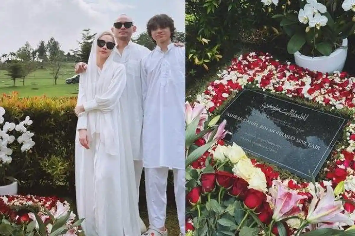 BCL dan Noah Sinclair Ziarah ke Makam Ashraf Sinclair Bareng Tiko Aryawardhana