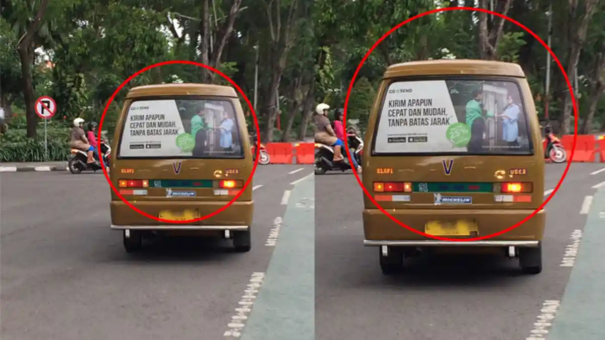 Di Tengah Pro Kontra Angkutan Online dan Konvensional, Angkot Ini Malah Pasang Iklan Mengejutkan