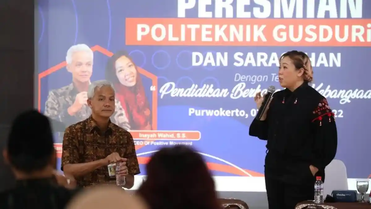 Ganjar dan Inayah Wahid Resmikan Politeknik GUSDURian Purwokerto: Semoga Hasilkan Ahli yang Moderat