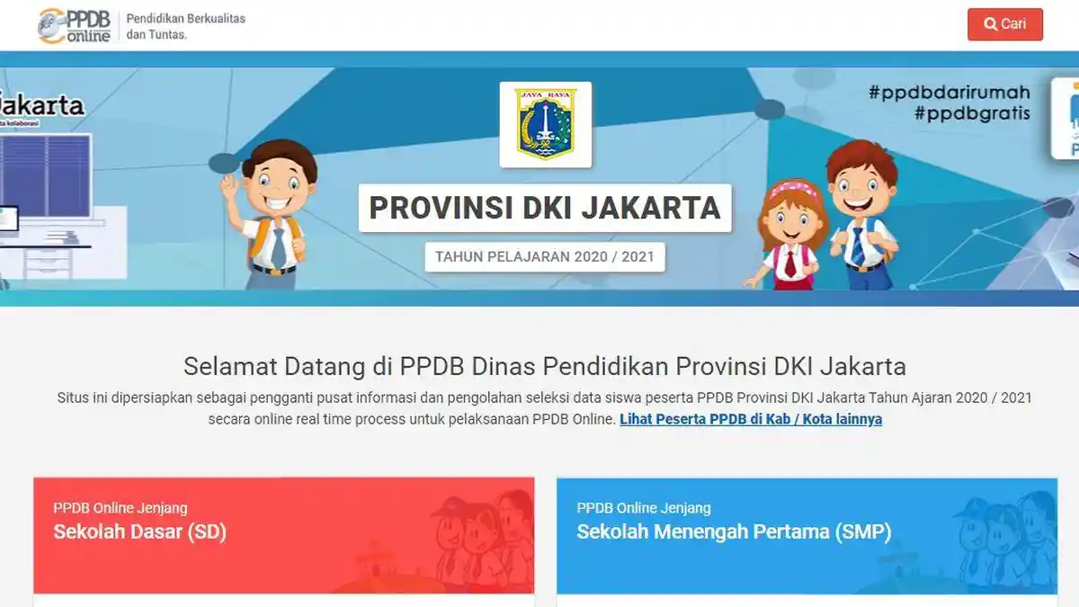 Tahapan Daftar PPDB DKI Jakarta Online 2020, Akses ppdb.jakarta.go.id, Dibuka Mulai Kamis 11 Juni