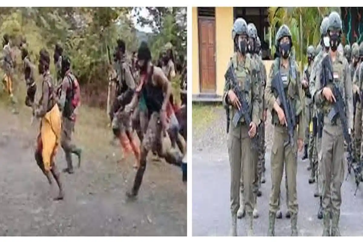 Tak Mampu Hadapi Prajurit TNI Polri, Tujuh Pria Tak Dikenal, Lari Tunggang Langgang Masuk Hutan