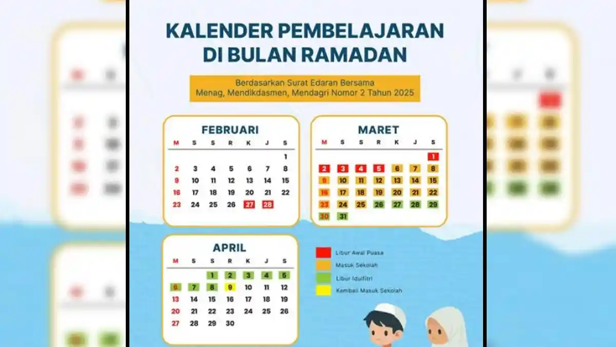 Kalender Pendidikan 2025, Jadwal Libur Sekolah Bulan Puasa Ramadan 2025 dan Idul Fitri