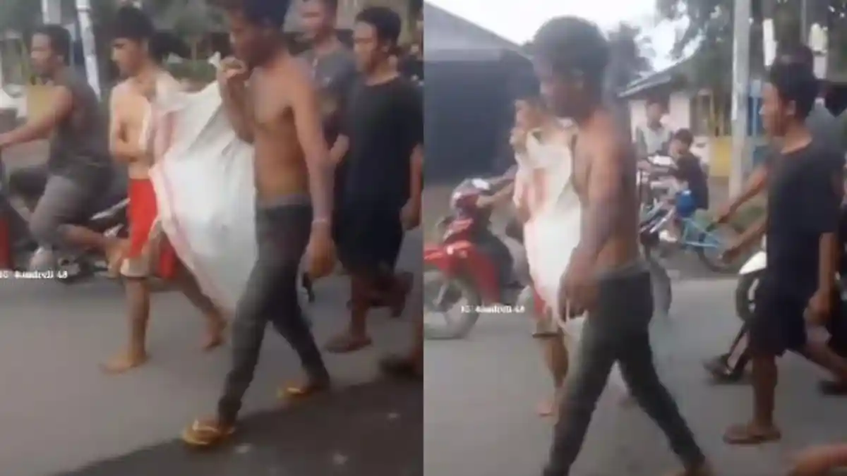 Viral Maling Apes, Gagal Beraksi Malah 'Dikarungin' dan Diarak Warga Keliling Kampung