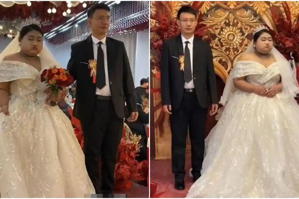 BAK Musuhan, Pengantin Ini Merengut & Jaga Jarak di Pelaminan, Penampilan Mempelai Wanita Digunjing