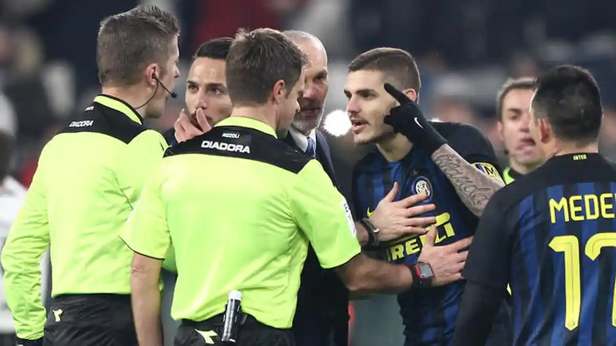 Mauro Icardi Dihukum Larangan Main Dua Laga Karena Tendang Bola Kena Wasit
