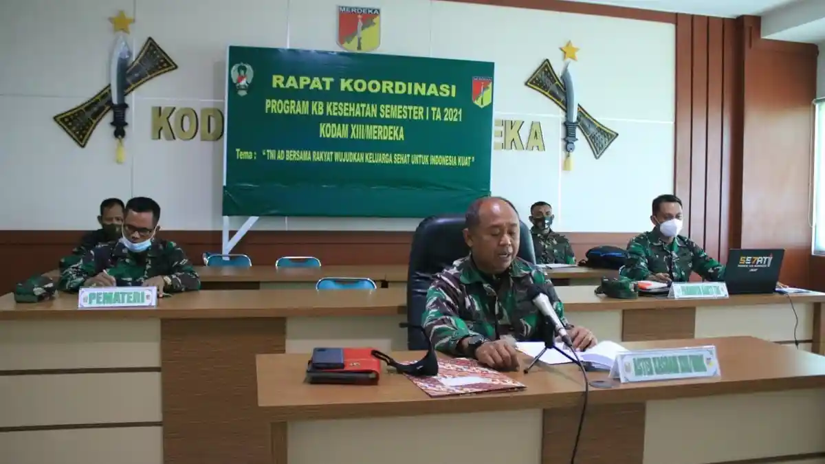 Dukung Peningkatan SDM, Kodam Merdeka Gelar Rakor Program KB