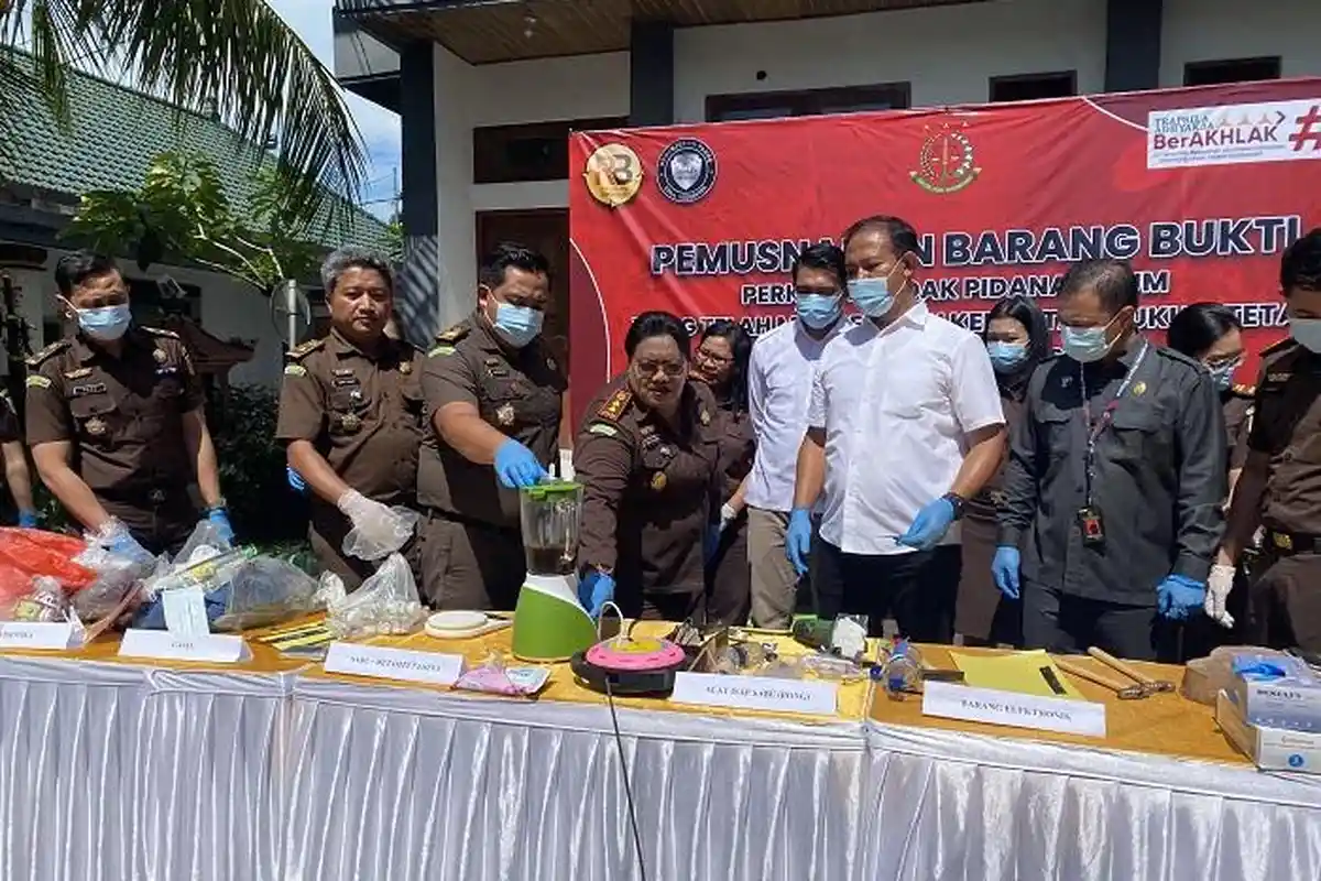 50 Persen Didominasi BB Narkotika, Barang Bukti 28 Perkara Inkrah Dimusnahkan Kejari Jembrana!