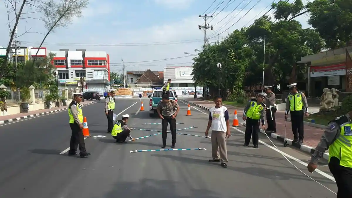 Persiapan Arus Mudik Lebaran 2018, Satlantas Polresta Solo Latihan Traffic Accident Analysis