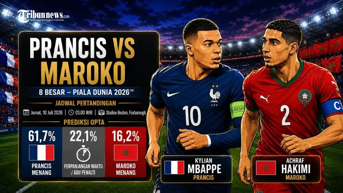 Prediksi Skor Prancis vs Maroko: Duel Panas Mbappe Tantang Hakimi Berebut Tiket Semifinal - Tribunnews.com