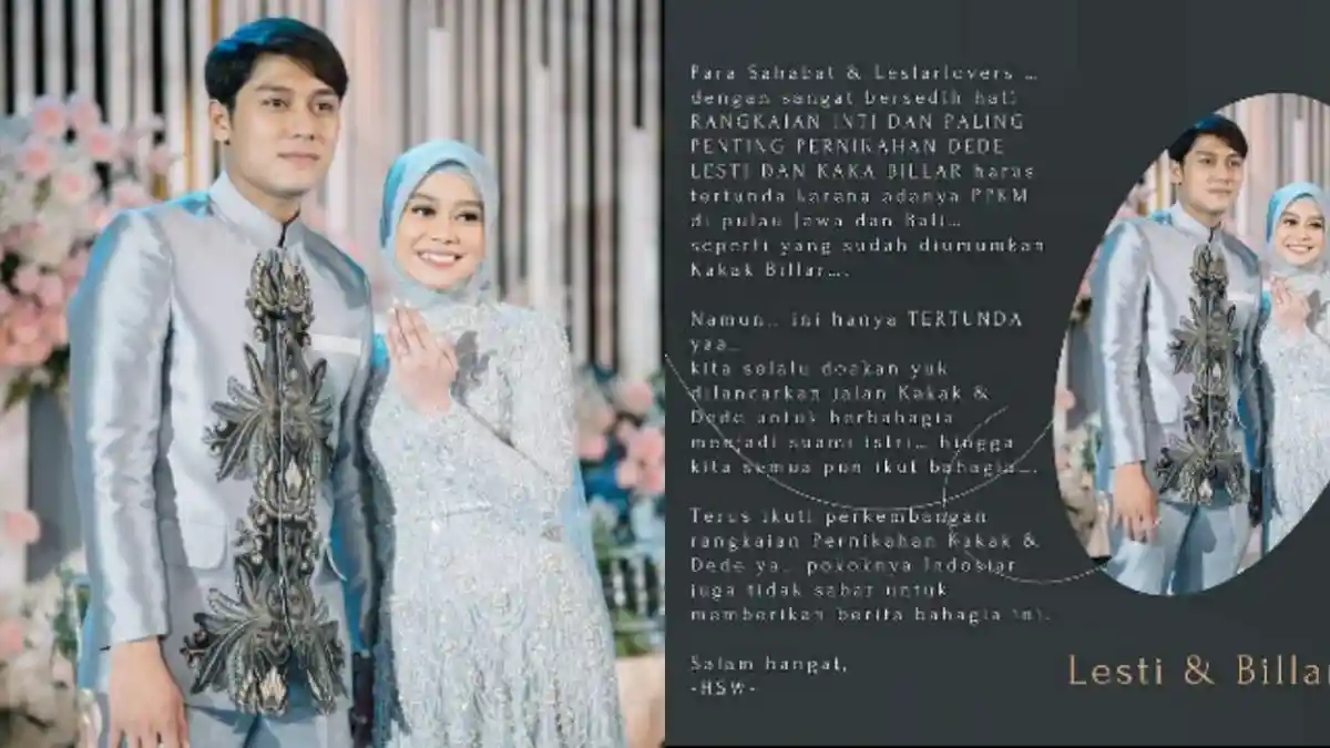 Pernikahan Lesti Kejora dan Rizky Billar Batal Berlangsung pada 23 Juli 2021