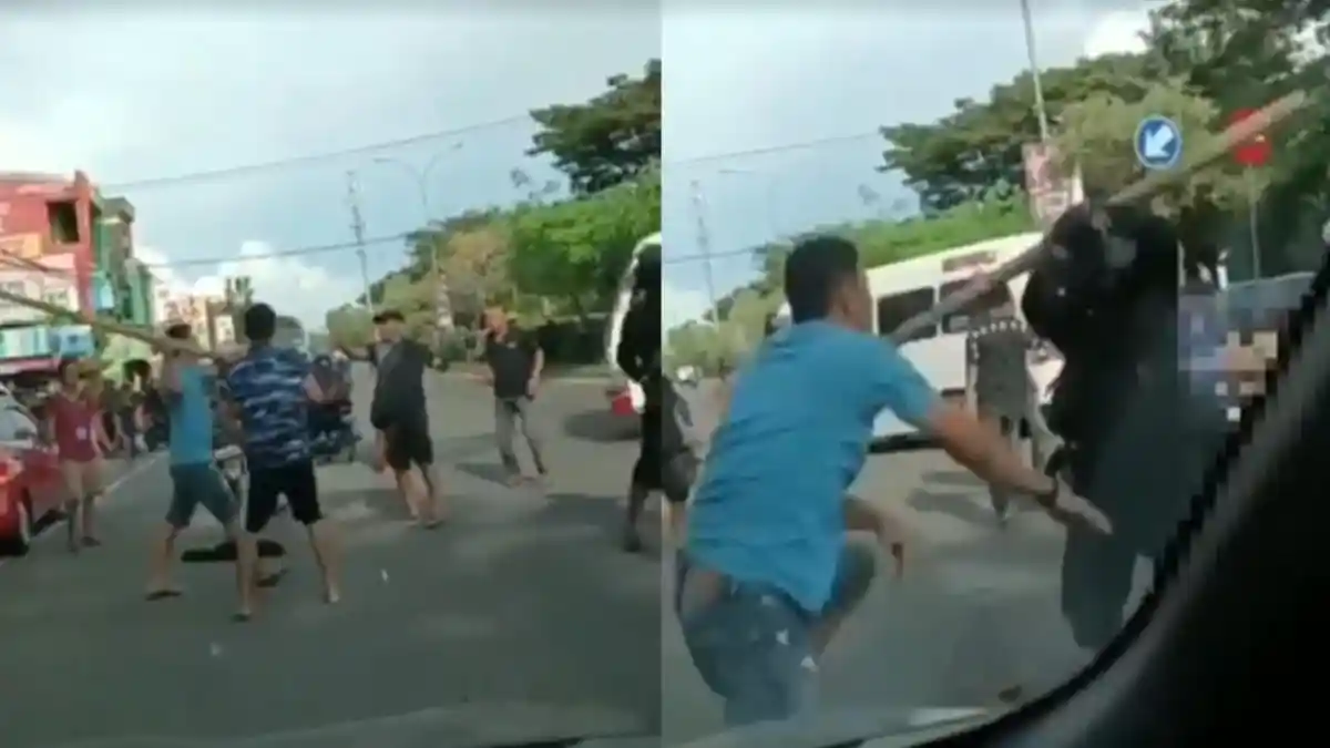 Rombongan Pengantar Jenazah dan Pengendara Adu Jotos di Jalan, Pengendara Motor Dipukul Pakai Kayu
