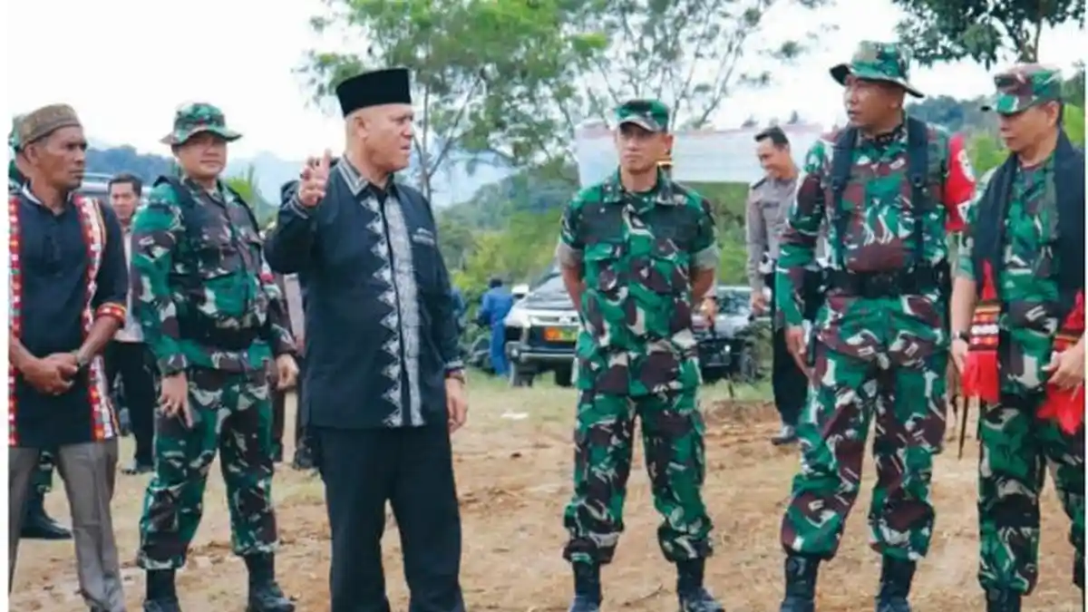 Tim Wasev Mabes TNI Tinjau TMMD di Desa Semelit  Aceh Tengah
