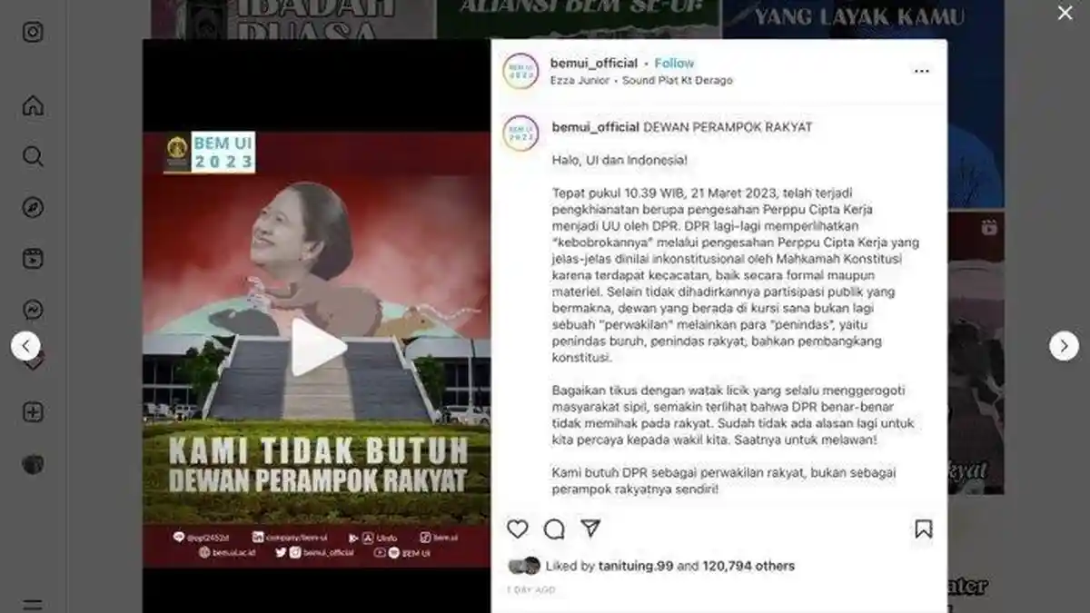 BEM UI Buat Meme Puan Maharani Berbadan Tikus, PDIP: Itu Pembunuhan Karakter