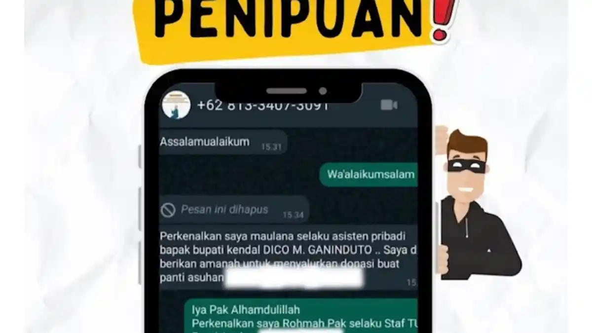 Waspada Aksi Penipuan Lewat Pesan WA Mengaku Aspri Bupati Kendal, Begini Modusnya