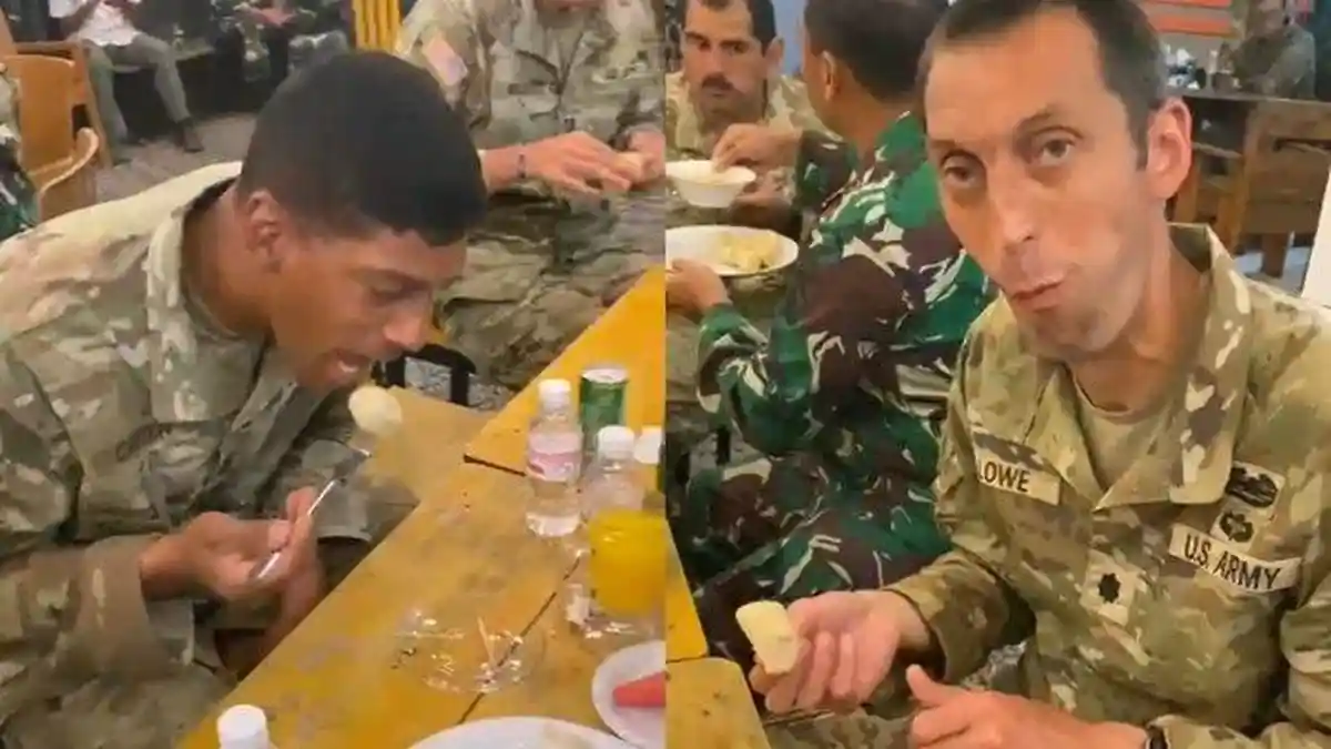 Tentara Amerika US Army Mencoba Pempek Khas Palembang, Tak Disangka Reaksinya Langsung Seperti Ini