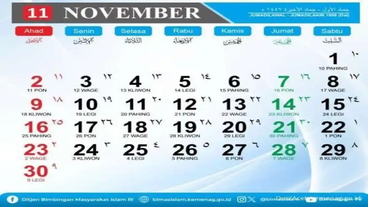 Cek Hari Besar Nasional di Kalender November 2025,  Adakah Hari Libur?
