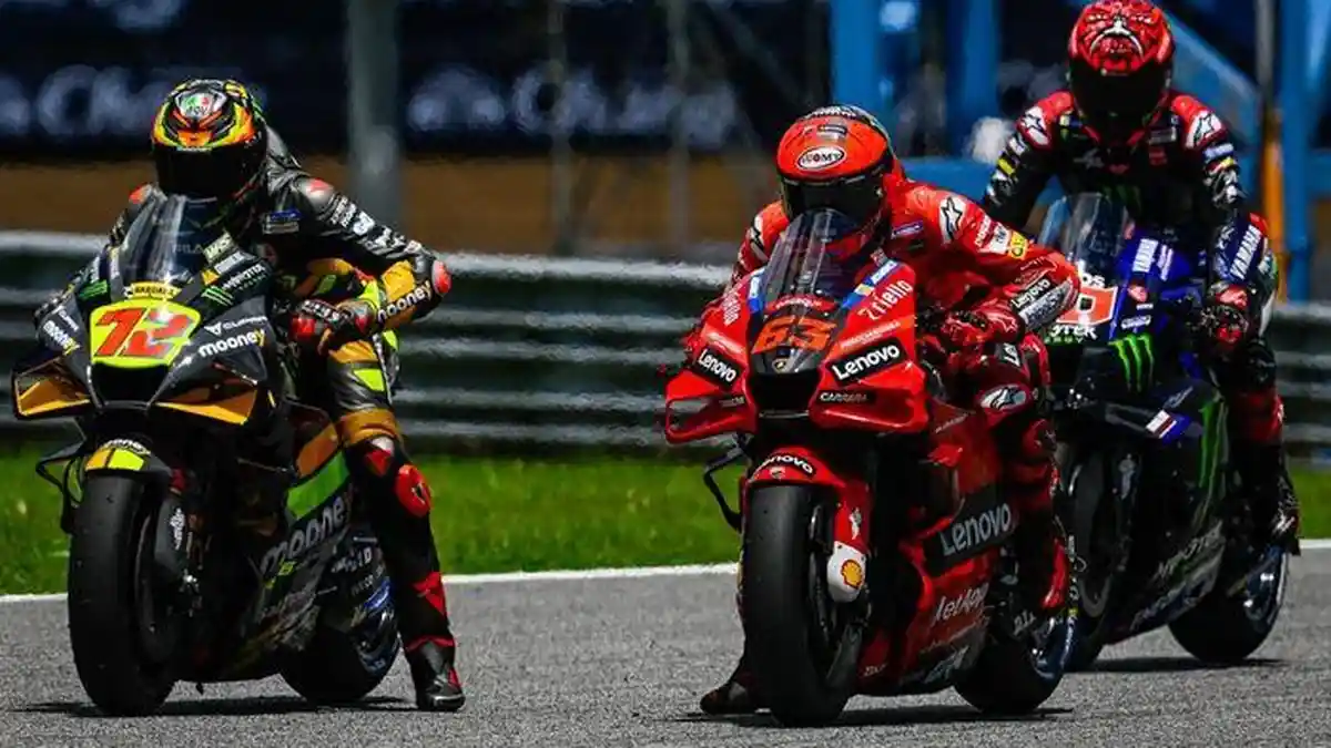 Francesco Bagnaia dan Fabio Quartararo Sambut Marc Marquez di MotoGP Prancis 2023 di Sirkuit Le Mans