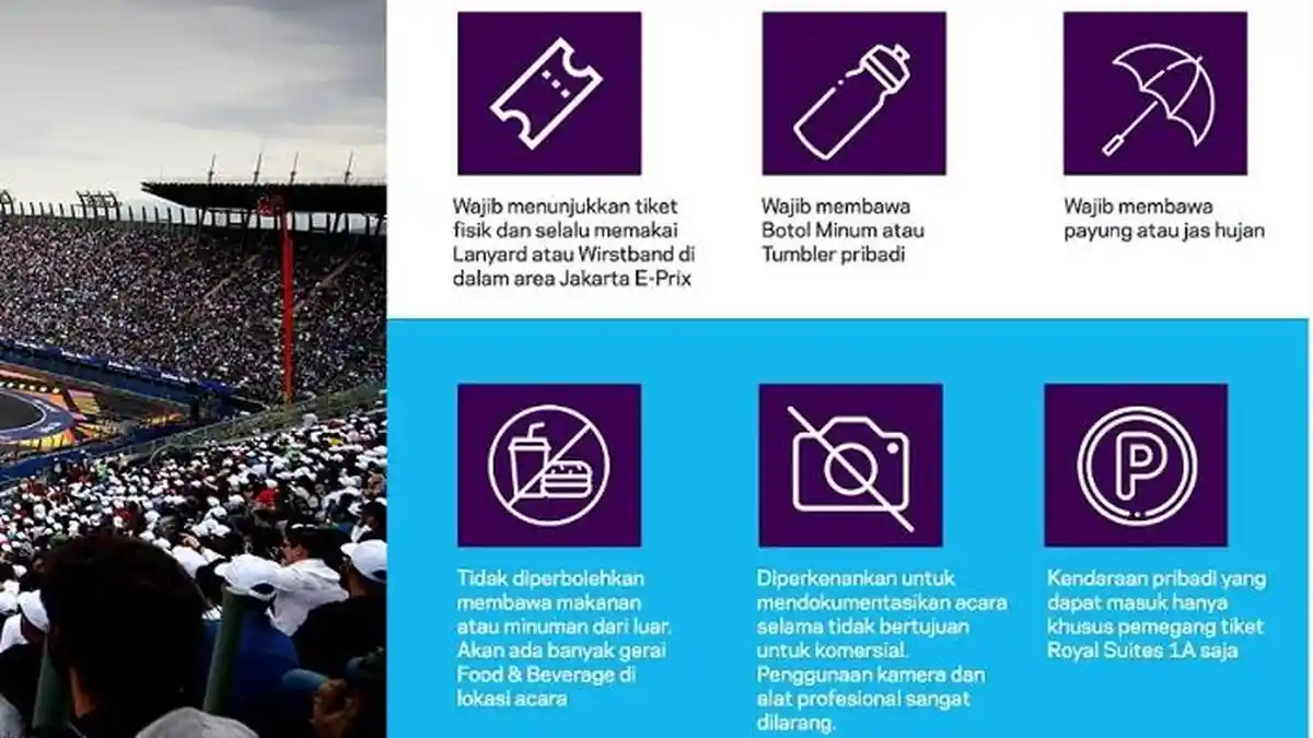 6 SYARAT dan Ketentuan Penonton Formula E di Area Jakarta International E-Prix Circuit Ancol
