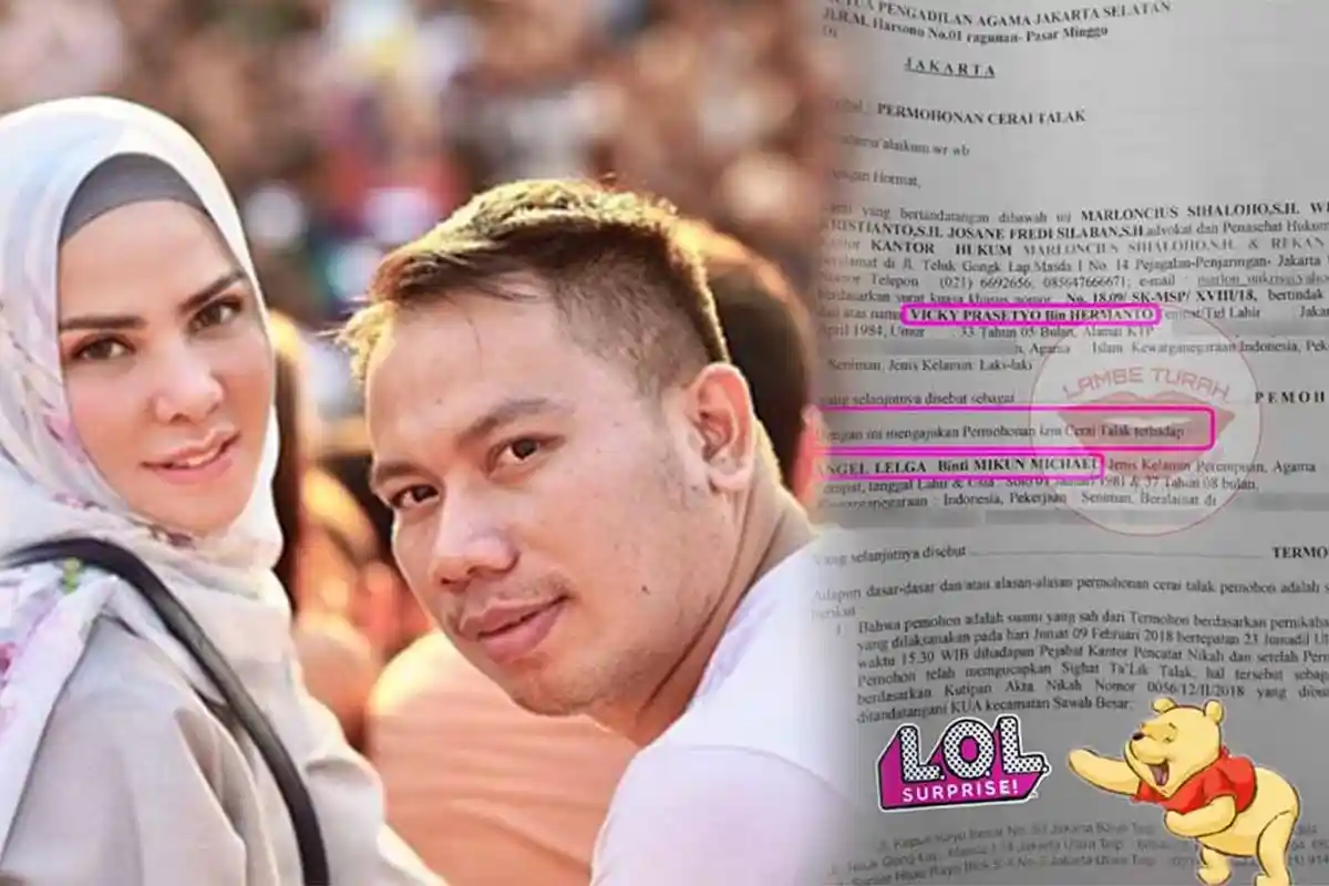 Beredar Surat Gugatan Cerai Vicky Prasetyo dan Angel Lelga, Netizen Sebut Kawin Kontrak