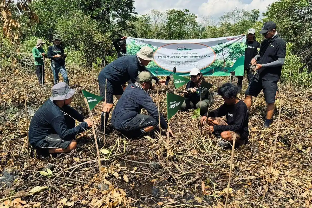 Telkomsel Jaga Bumi Perkuat Implementasi ESG, Tanam 10.600 Mangrove Hasil Donasi Poin Pelanggan