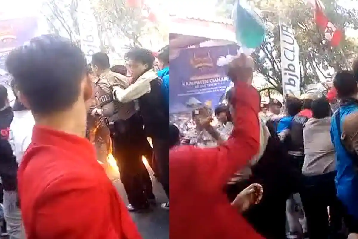 Soal Pria Berjaket Merah yang Melempar Bensin ke Polisi hingga Terbakar, Begini Kata Polda Jabar