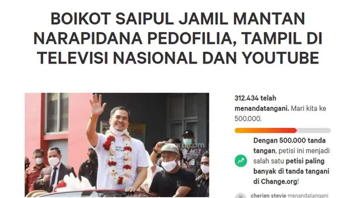 UPDATE Terbaru, Petisi Boikot Saipul Jamil Tembus 300 Ribu Tanda Tangan, Ini Reaksi Melaney Ricardo