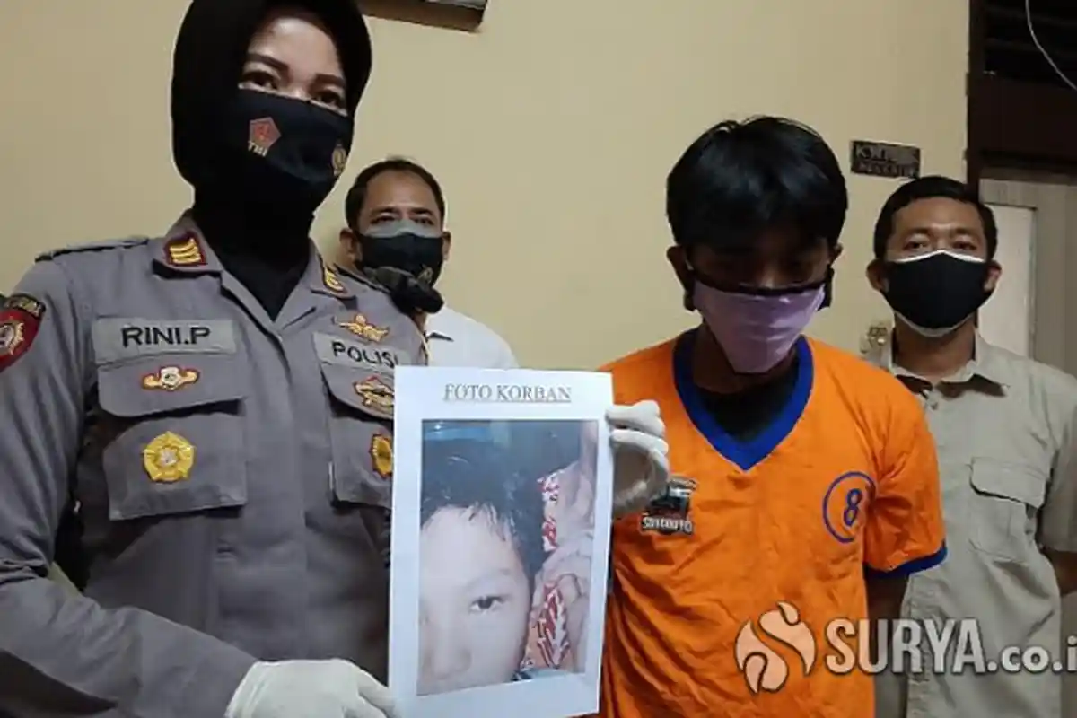 Emosi Orang Tuanya Dimaki, Pria di Surabaya Hajar dan Tendang Bocah 8 Tahun Hingga Tersungkur