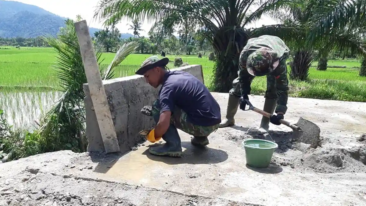 Satgas TMMD Maksimalkan Pengerjaan Sasaran Fisik TMMD ke 110 Kodim 0107/Aceh Selatan