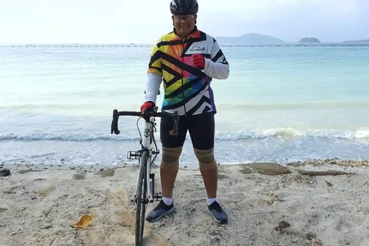 Hobi Bersepeda, Wadansat Brimob Polda Lampung Henry Jp Siahaan Gowes sampai ke Way Kambas