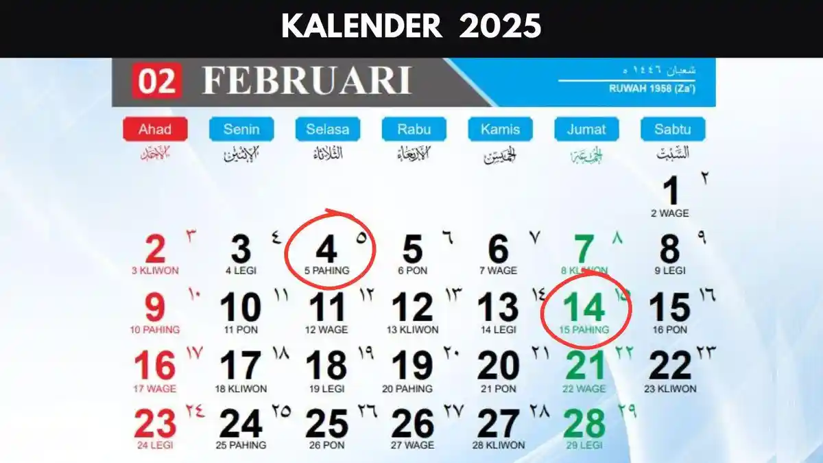 Kalender 2025 :  4 Februari Weton Apa ? Penanggalan Jawa Lengkap